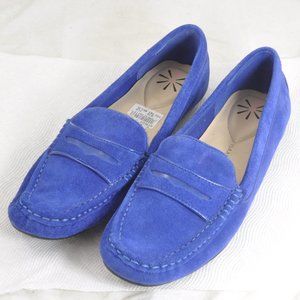 New / no box Isaac Mizrahi Live! Suede Patent Trimmed Penny Loafers